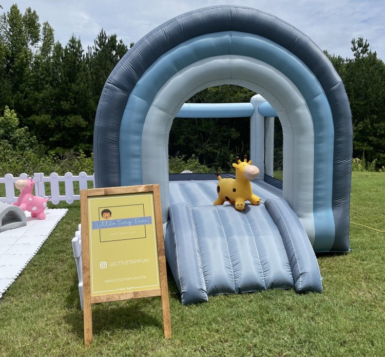 Blue bounce house